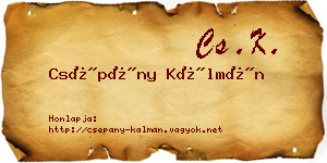 Csépány Kálmán névjegykártya
